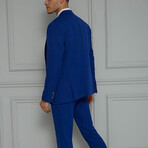 3-Piece Slim Fit Suit // Sax Blue (Euro: 46)