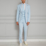 3-Piece Slim Fit Suit // Light Blue (Euro: 56)