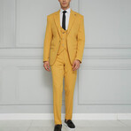 3-Piece Slim Fit Suit // Yellow (Euro: 54)
