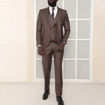 3-Piece Slim Fit Suit // Brown (Euro: 52)