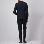 3-Piece Slim Fit Single Breasted 1 Button Suit Jacket w/4 Button Vest Suit // Navy (Euro: 46)