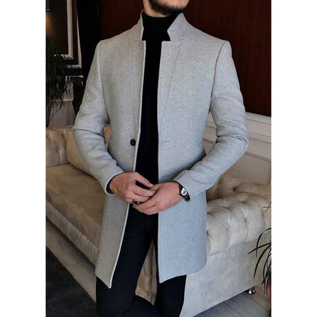 Lapel Collar Coat // Gray Melange (XS)