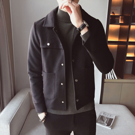 Short Button Up Jacket // Brown (XS)