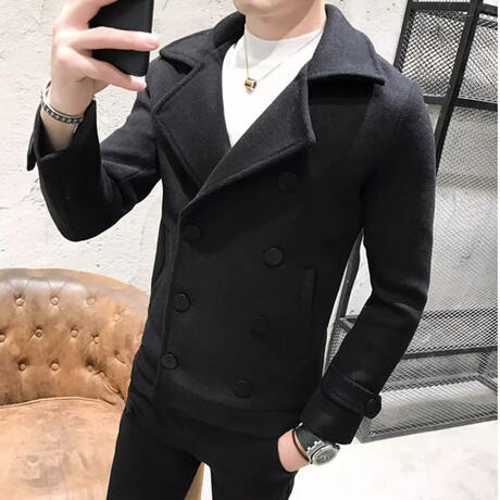 Short Double Breasted Jacket // Black (XS)