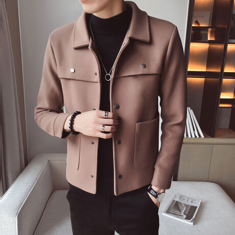 Short Button Up Jacket // Beige (XS)