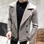 Short Double Breasted Jacket // Beige (L)