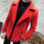 Short Double Breasted Jacket // Red (M)