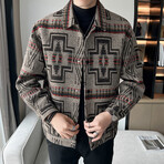 Aztec Pattern Jacket // Beige (XL)