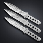 Lot Of 3 // Damascus Throwing knives // 2020
