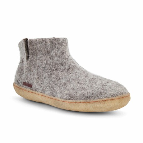 Slipper Boot Natural Rubber Sole  // Gray (Euro: 40)