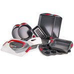 BergHOFF 11Pc Perfect Slice Bakeware Set // Grey & Red