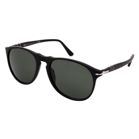 Persol // Mens PO9649S 95/31 Aviator Sunglasses // Black + Green