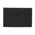 Croc Leather Slim Card Case // Black