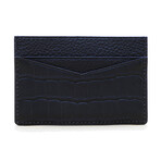 Genuine Croc Leather Slim Card Case // Blue
