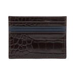 Genuine Croc Leather Slim Card Case // Mahogany