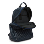 52's Luxury Quilted Garda Leather Backpack // Navy