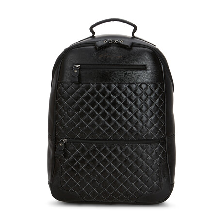 52's Luxury Quilted Garda Leather Backpack // Black (44)