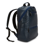 52's Luxury Quilted Garda Leather Backpack // Navy