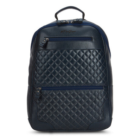 52's Luxury Quilted Garda Leather Backpack // Navy (44)