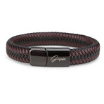 Men's Genuine Braided Leather Berkeley Bracelet // Espresso + Black (US: 8.5)