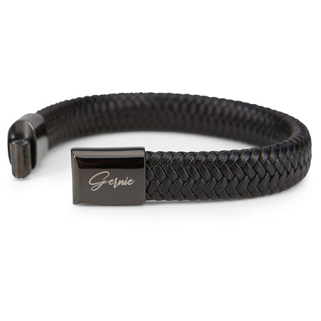 Men's Genuine Braided Leather Berkeley Bracelet // Black (US: 8)
