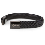 Men's Genuine Braided Leather Berkeley Bracelet // Black (US: 8.5)