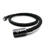 Men's // Pomona Braided Premium Leather Wrap Bracelet // Black (L)