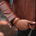 Men's // Malibu Leather Bracelet // Havana Brown (L)
