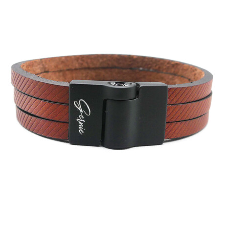 Men's // Malibu Leather Bracelet // Havana Brown (M)