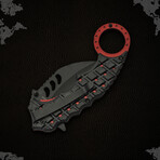 5" RED SHRUB KARAMBIT // Survival Pocket Knife // Pocket Clip