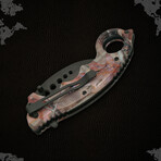 5" CAMO KARAMBIT // Survival Pocket Knife // Glass Breaker And Pocket Clip