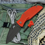 3.5" ORANGE CAMPING // Pocket Knife // Fire Starter And Carbinal Keyring