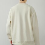 Textured Sweatshirt // White (M)