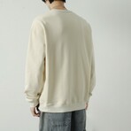 Solid Sweatshirt Chest Detail // White (2XL)