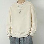 Solid Sweatshirt Chest Detail // White (2XL)