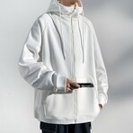 Zip Up Hoodie // White (M)