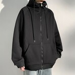 Zip Up Hoodie // Black (L)