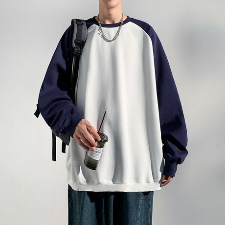 Blocked Sweatshirt // White (XS)