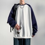 Blocked Sweatshirt // White (2XL)