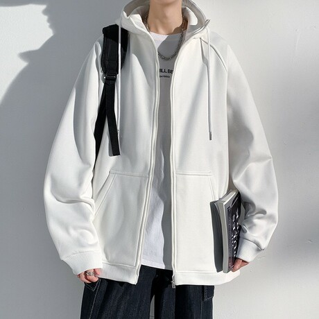 Zip Up Hoodie // White (XS)