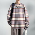 Striped Sweatshirt // Light Purple (M)