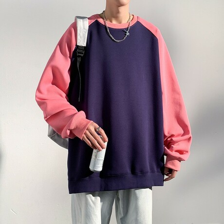 Blocked Sweatshirt // Purple (XS)