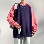 Blocked Sweatshirt // Purple (XL)
