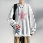 Star Print Sweatshirt // White (S)