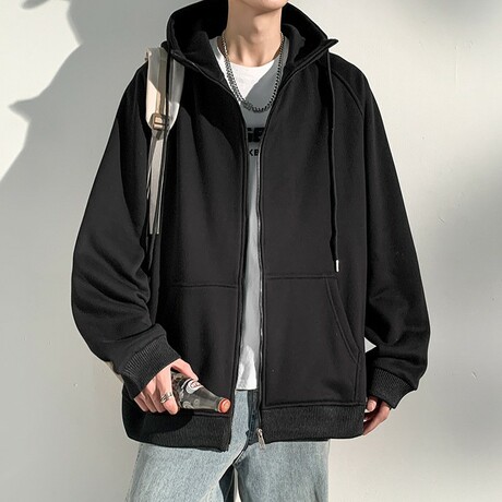 Zip Up Hoodie // Black (XS)
