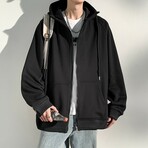 Zip Up Hoodie // Black (L)