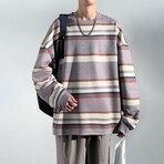 Striped Sweatshirt // Light Purple (M)
