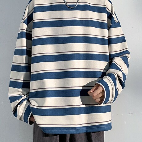 Striped Sweatshirt // Blue (XS)