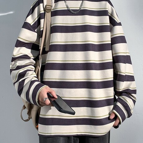 Striped Sweatshirt // Black (XS)