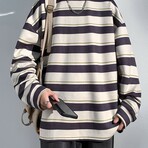 Striped Sweatshirt // Black (XL)